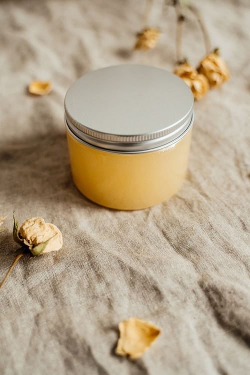 Close-up of a cosmetic product container
